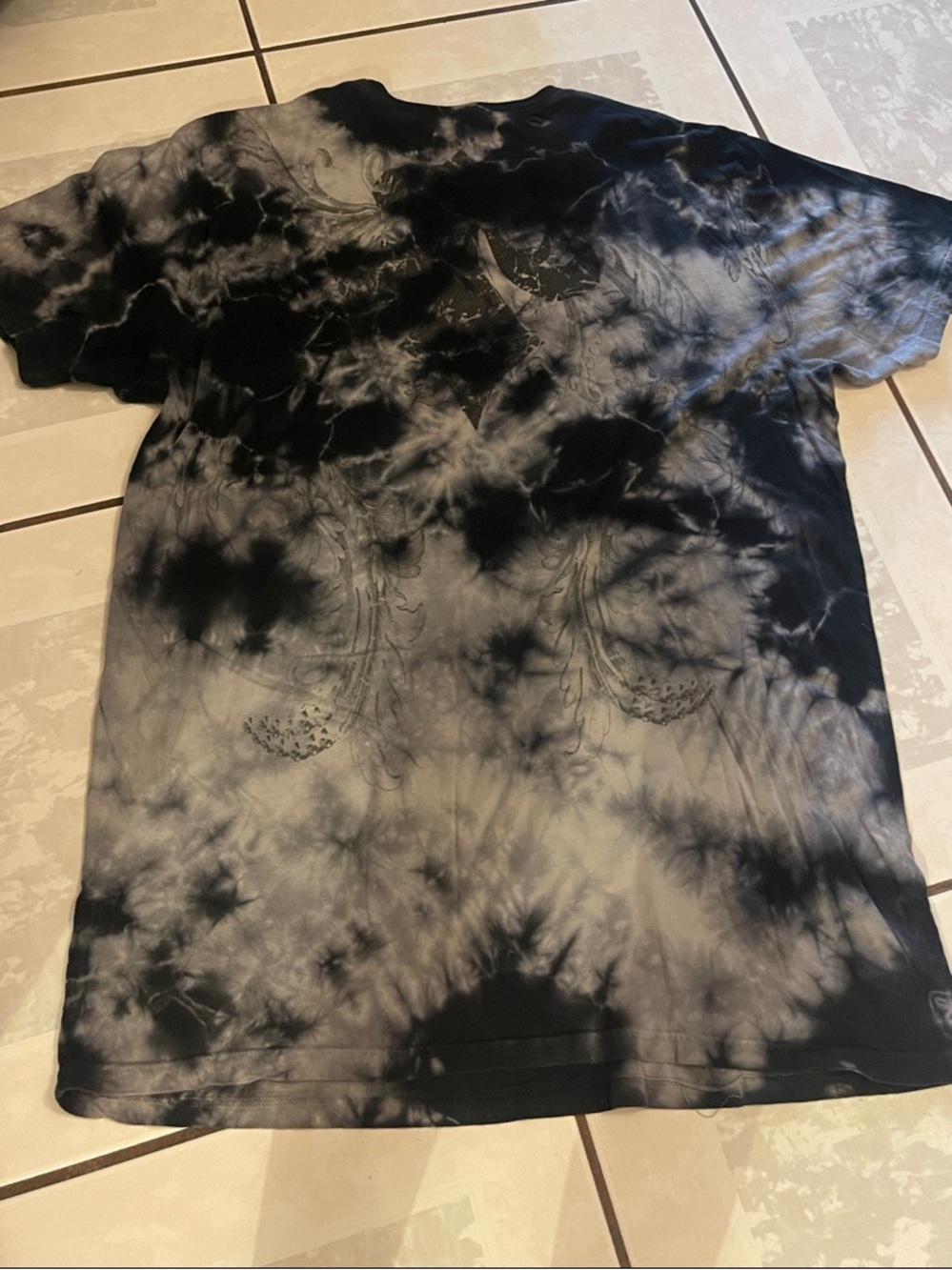 Ring of Fire Black and Gray Tie-Dye Graphic Tee - Picture 3 of 5